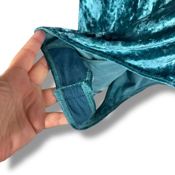 Free People Intimately Don't You Wish Velvet Bodysuit, Deep Teal, Size Large - Picture 10 of 15